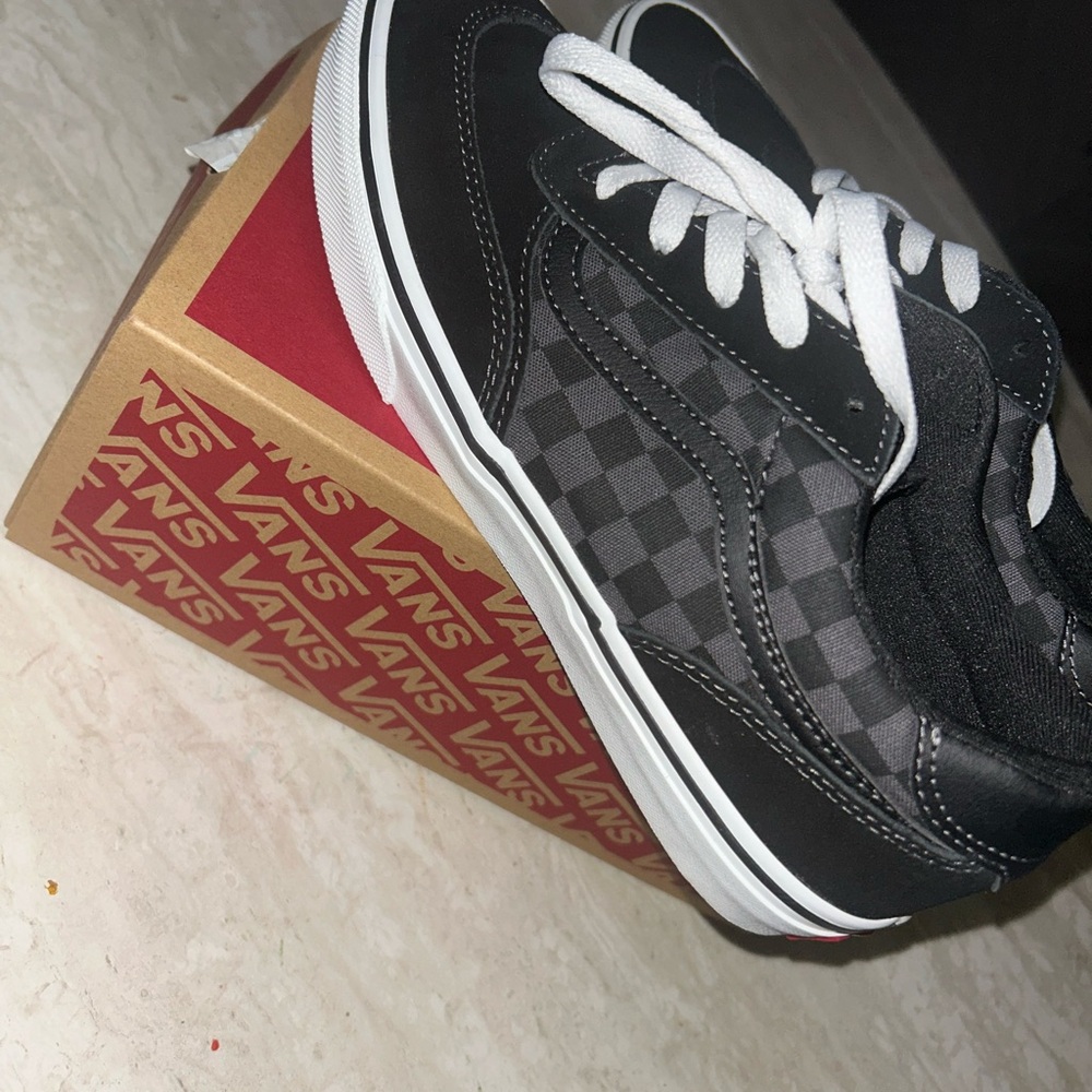 Vans Black and Gray Checkered Shoes